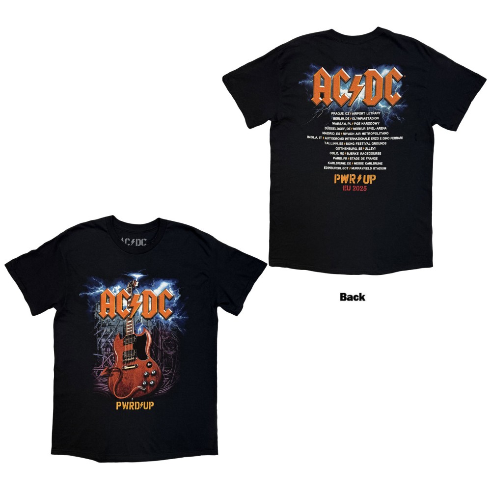 AC/DC - Guitar EU Tour '25 Herren TShirt - Schwarz